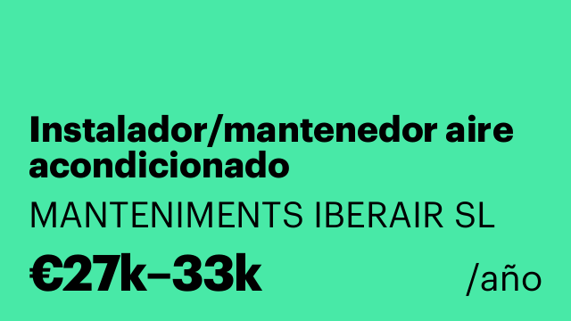 Instalador/mantenedor aire acondicionado