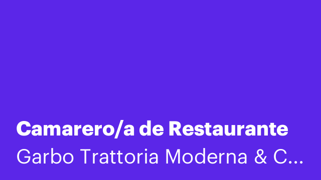 Camarero/a de Restaurante