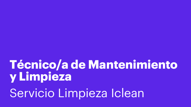 Técnico/a de Mantenimiento y Limpieza