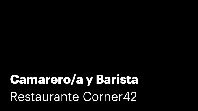 Camarero/a y Barista