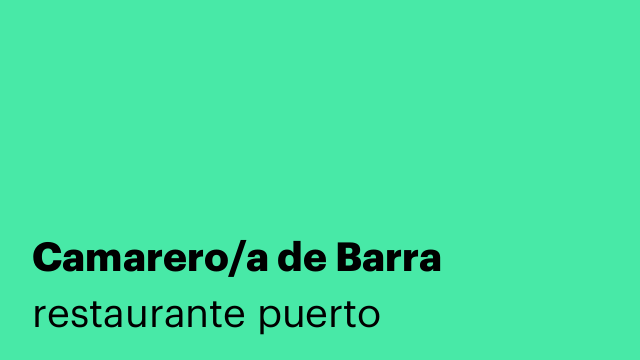 Camarero/a de Barra