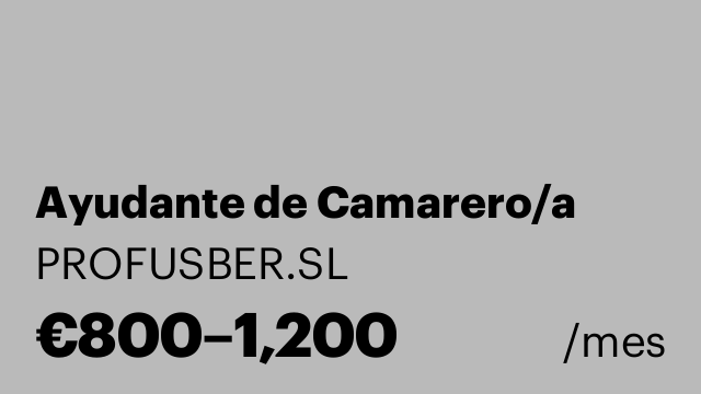 Ayudante de Camarero/a