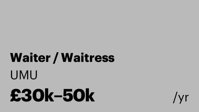 Waiter / Waitress