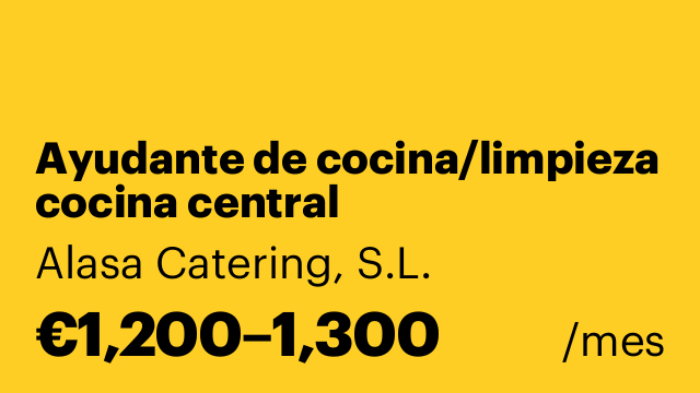 Ayudante de cocina/limpieza cocina central