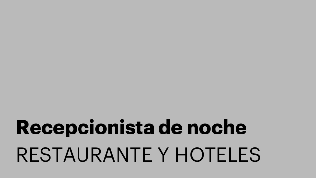 Recepcionista de noche