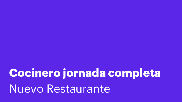 Cocinero jornada completa