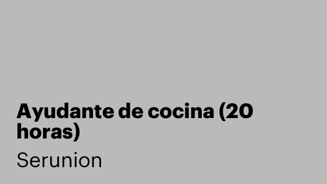 Ayudante de cocina (20 horas)