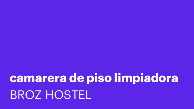 camarera de piso limpiadora