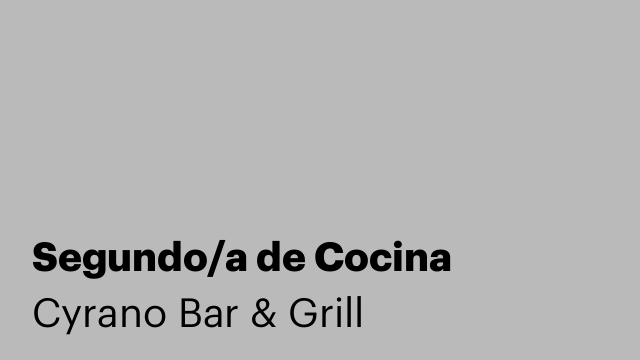 Segundo/a de Cocina