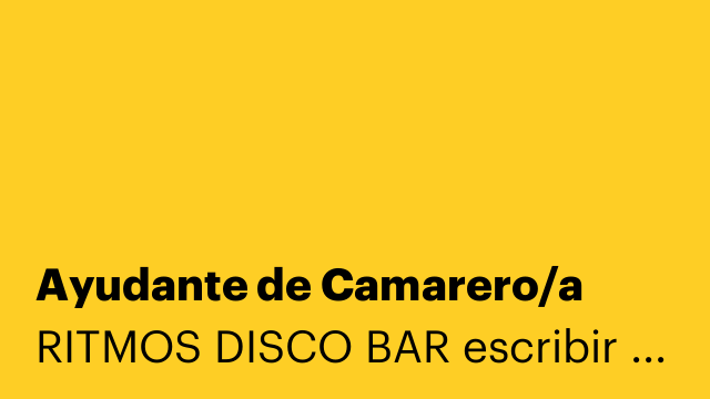 Ayudante de Camarero/a