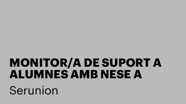 MONITOR/A DE SUPORT A ALUMNES AMB NESE A BANYOLES [SMDSC]