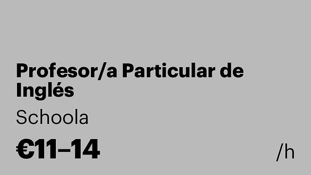 Profesor/a Particular de Inglés