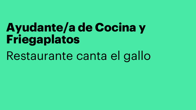 Ayudante/a de Cocina y Friegaplatos
