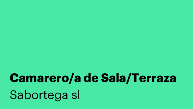 Camarero/a de Sala/Terraza