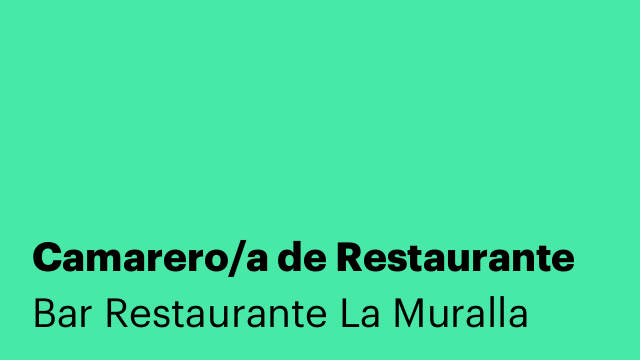 Camarero/a de Restaurante