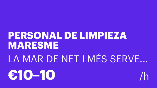 PERSONAL DE LIMPIEZA MARESME