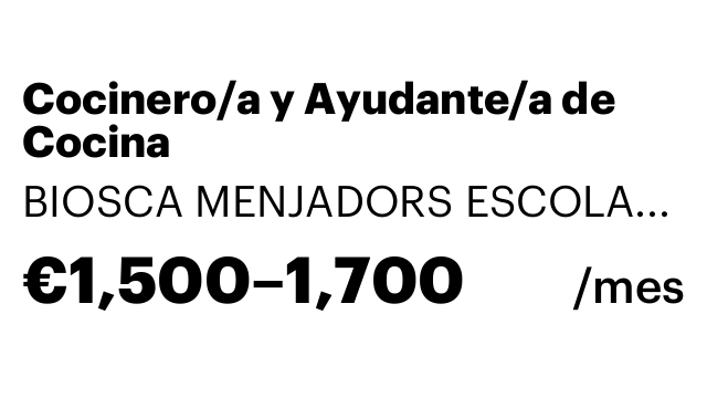 Cocinero/a y Ayudante/a de Cocina