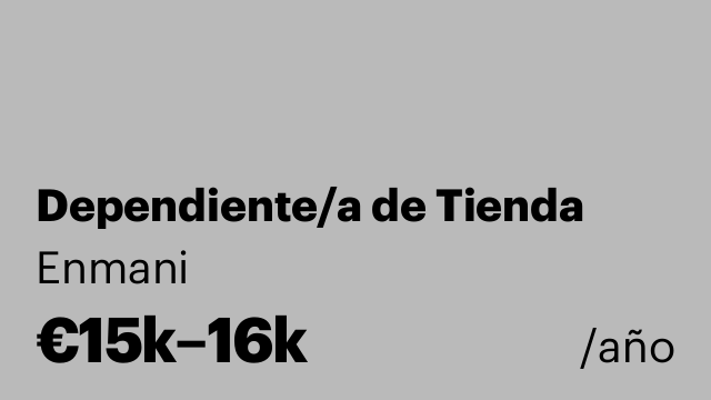 Dependiente/a de Tienda