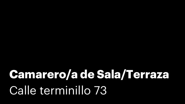 Camarero/a de Sala/Terraza