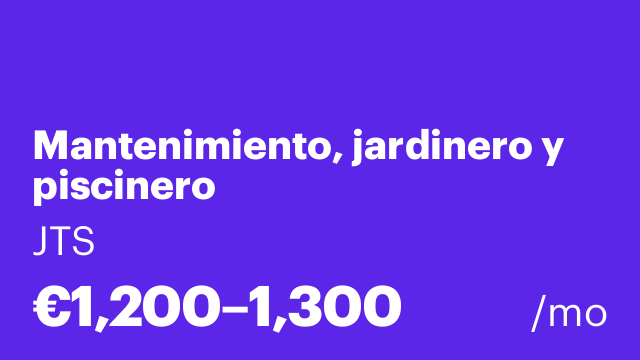 Mantenimiento, jardinero y piscinero