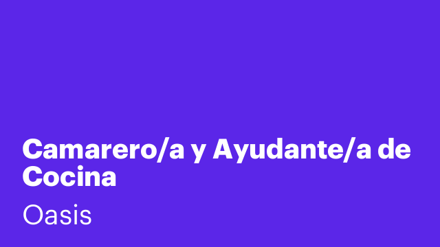 Camarero/a y Ayudante/a de Cocina