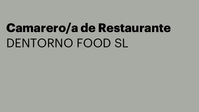 Camarero/a de Restaurante