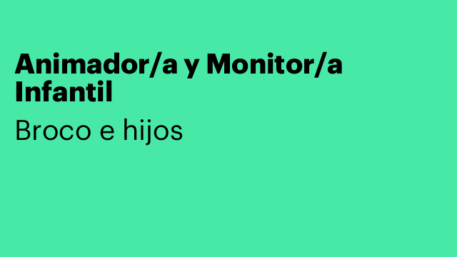 Animador/a y Monitor/a Infantil