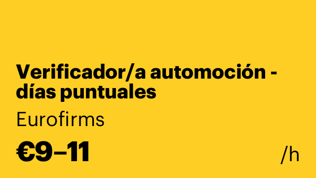 Verificador/a automoción - días puntuales