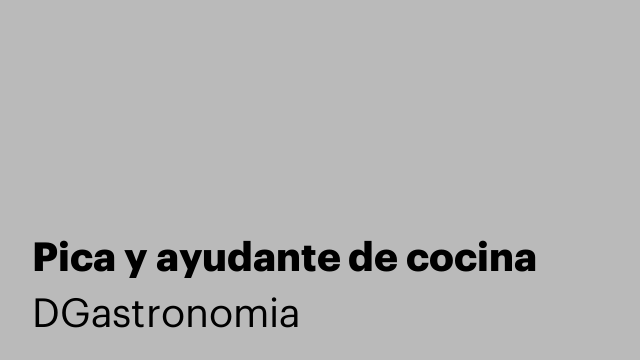 Pica y ayudante de cocina