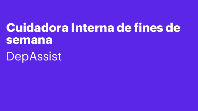 Cuidadora Interna de fines de semana