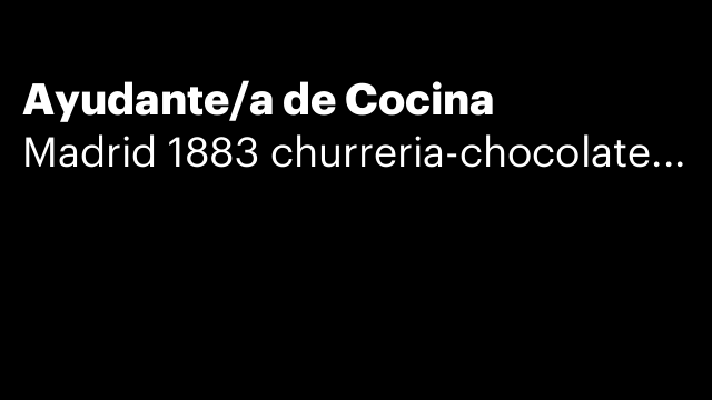 Ayudante/a de Cocina