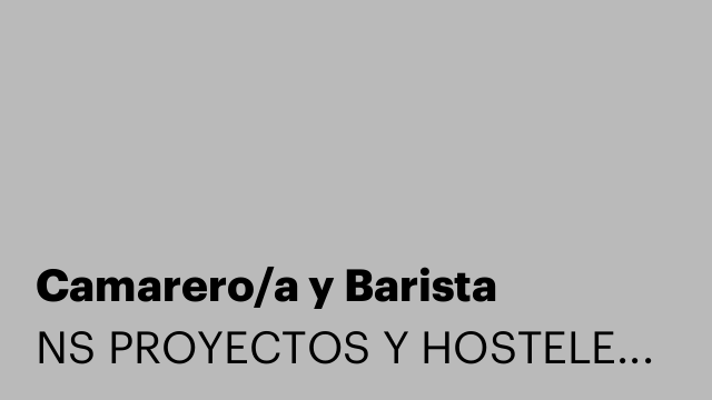 Camarero/a y Barista