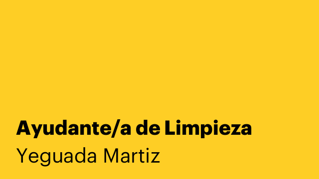 Ayudante/a de Limpieza