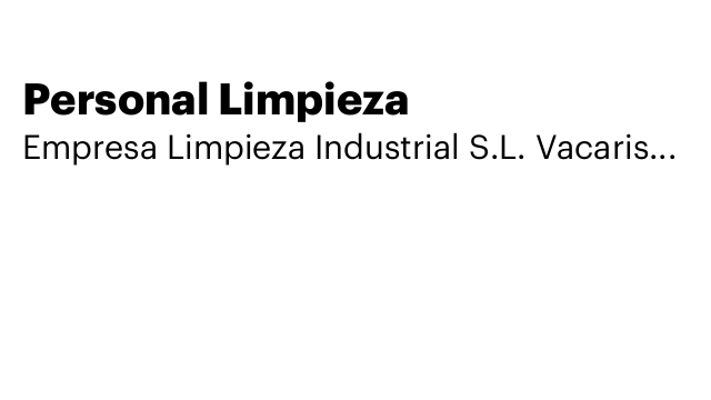 Personal Limpieza