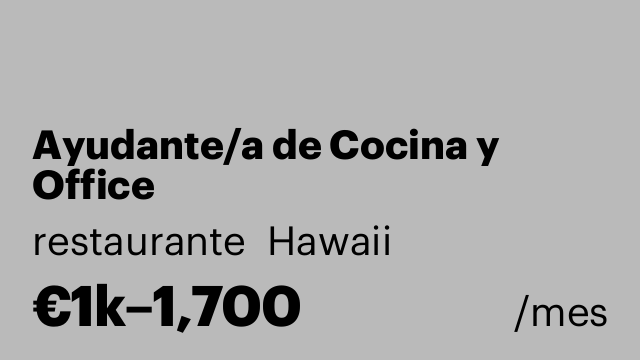 Ayudante/a de Cocina y Office