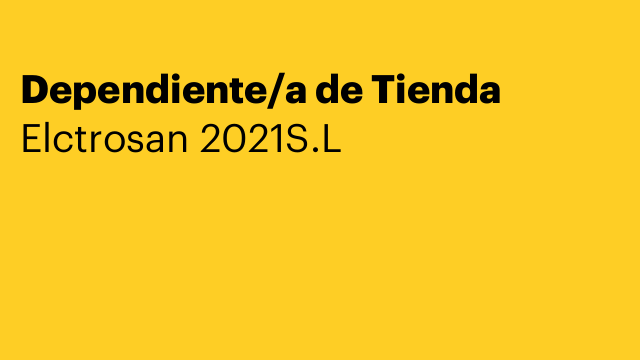 Dependiente/a de Tienda