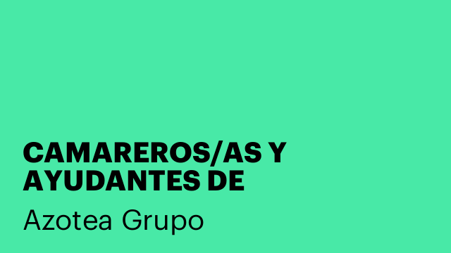 CAMAREROS/AS Y AYUDANTES DE CAMAREROS/AS - 40h