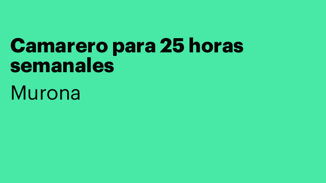 Camarero para 25 horas semanales