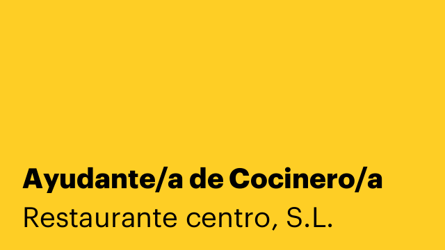 Ayudante/a de Cocinero/a
