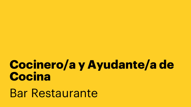 Cocinero/a y Ayudante/a de Cocina