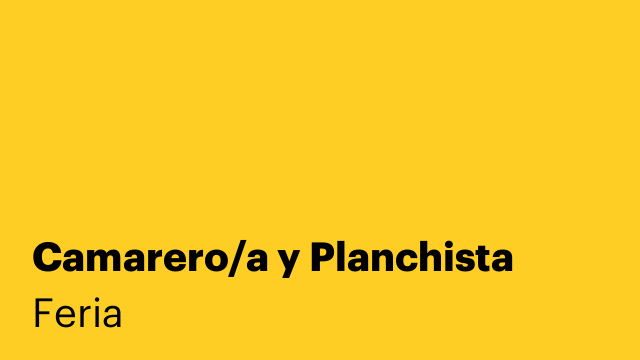 Camarero/a y Planchista