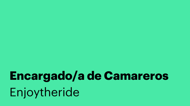 Encargado/a de Camareros