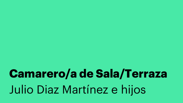 Camarero/a de Sala/Terraza