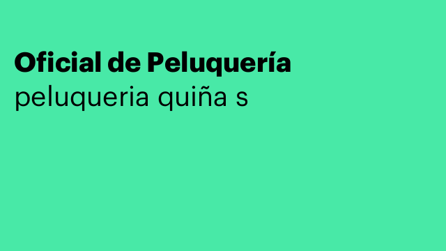 Oficial de Peluquería