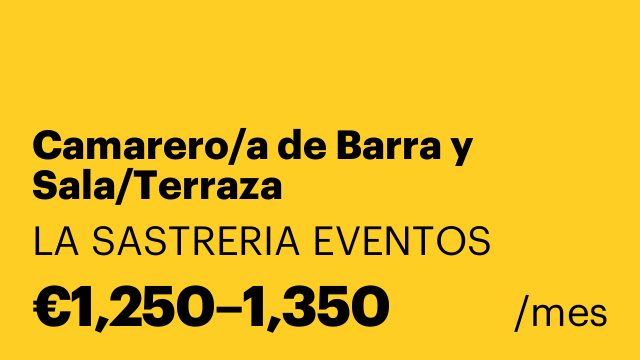 Camarero/a de Barra y Sala/Terraza