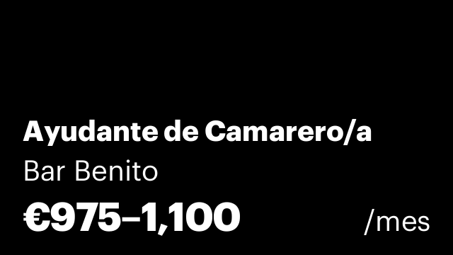 Ayudante de Camarero/a