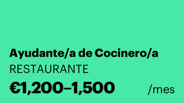 Ayudante/a de Cocinero/a