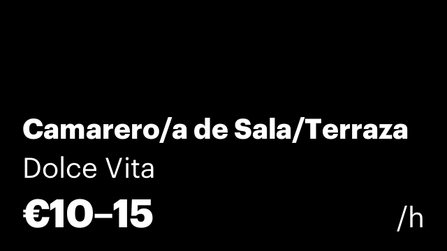 Camarero/a de Sala/Terraza