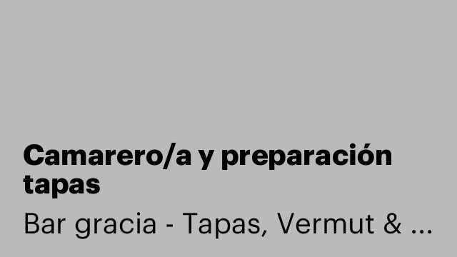 Camarero/a y preparación tapas