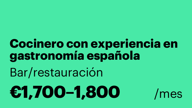 Cocinero con experiencia en gastronomía española